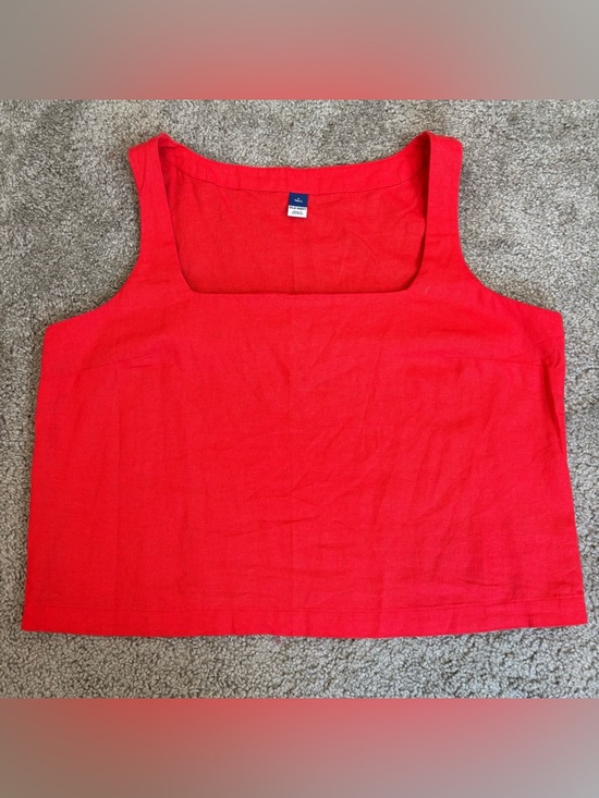 Old Navy Tops - Old Navy Coral/Red Cropped Square Neck Tank Top Size Large Tall Never Worn Y2K
